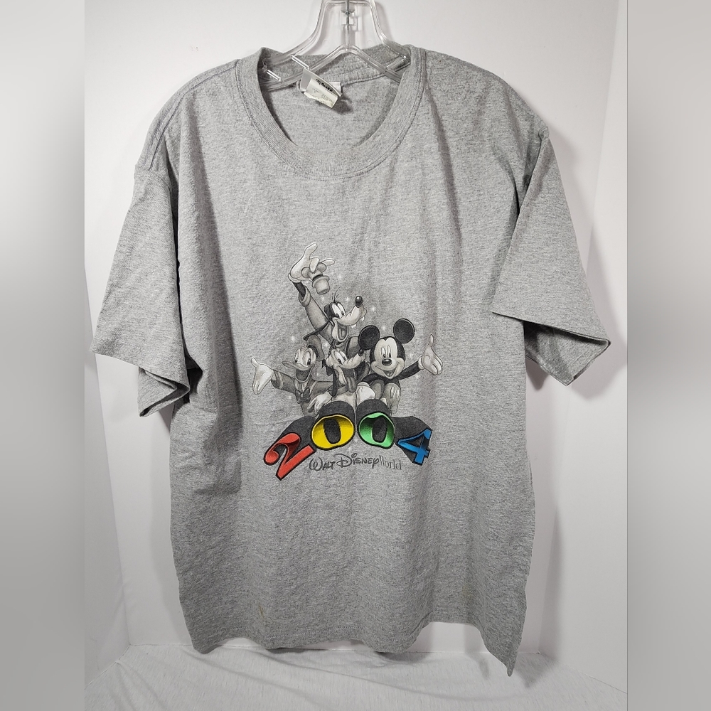 WALT DISNEY WORLD 2004 MICKEY MOUSE DONALD DUCK GOOFY LARGE GRAY